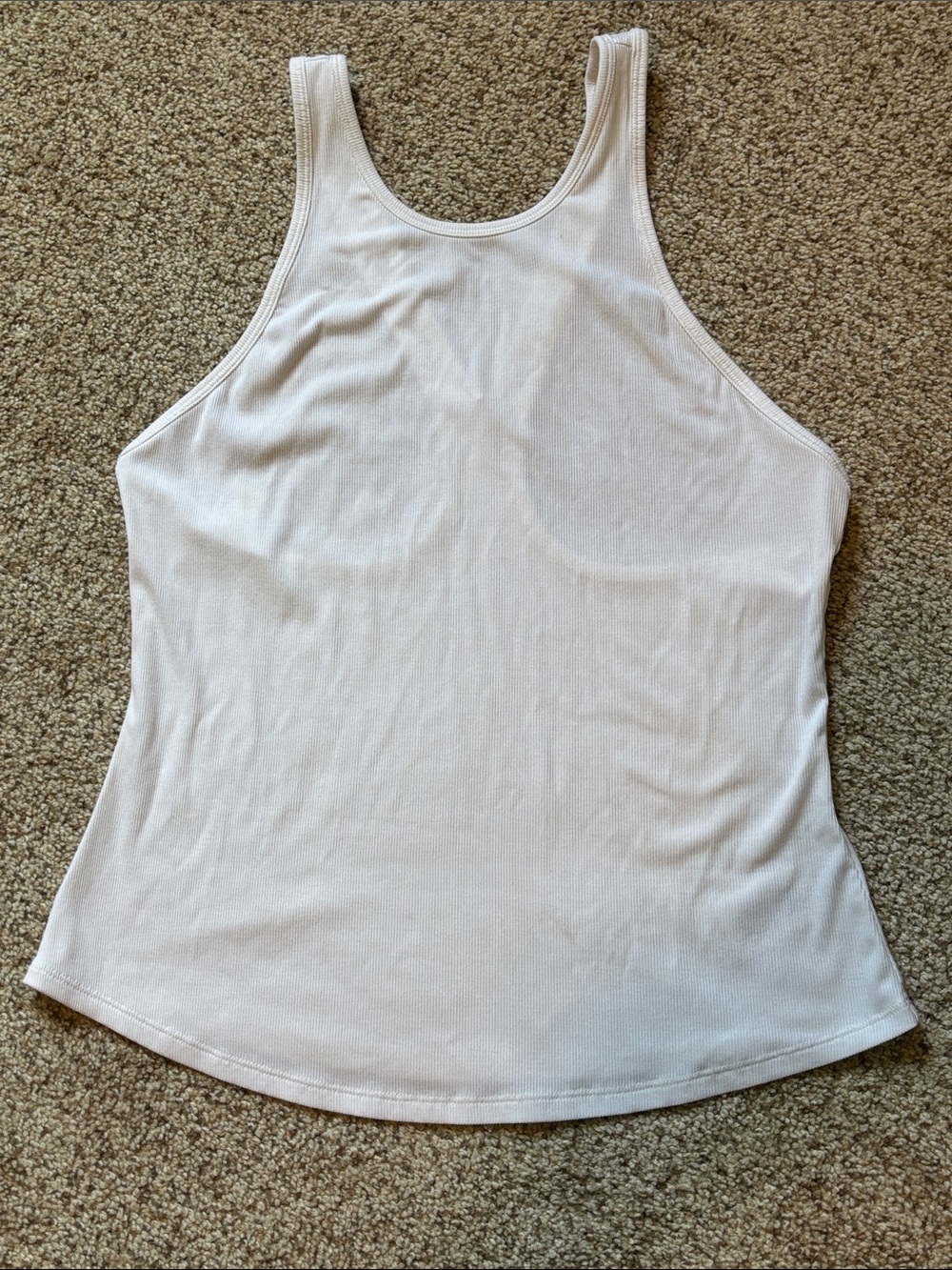 Athleta White Ribbed Racerback Athletic Tank Size Large | yoga | running | gym